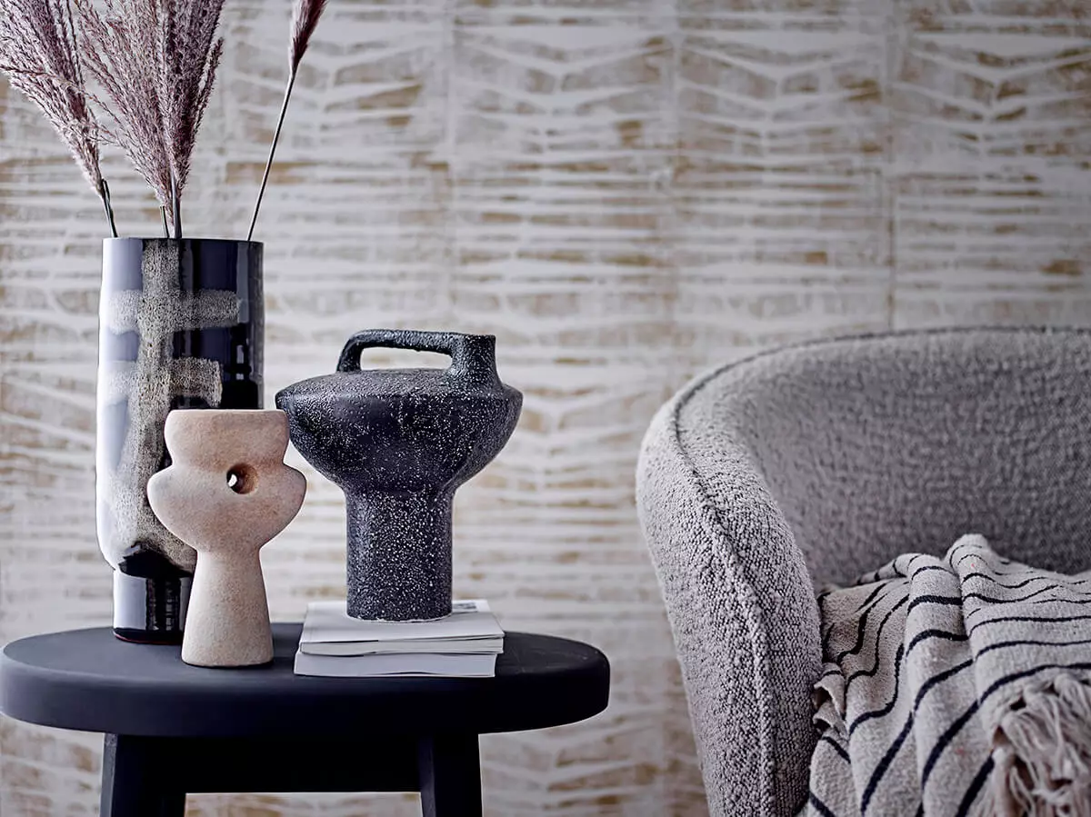 Eetkamerstoel met grijs textiel 3 Eetkamerstoel met grijs textiel