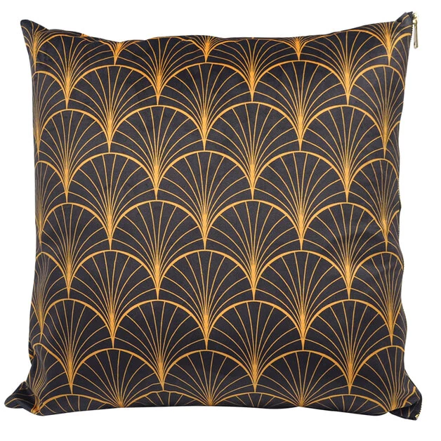 Kissen mit Art-Deco-Muster gold 45x45 cm 1 Kissen mit Art-Deco-Muster gold