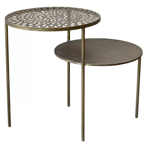 Ronde salontafel messing