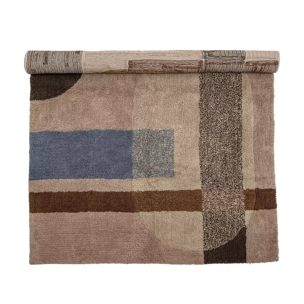 Teppich Braun Baumwolle 140 x 200 cm 1 Vorleger Braun Baumwolle