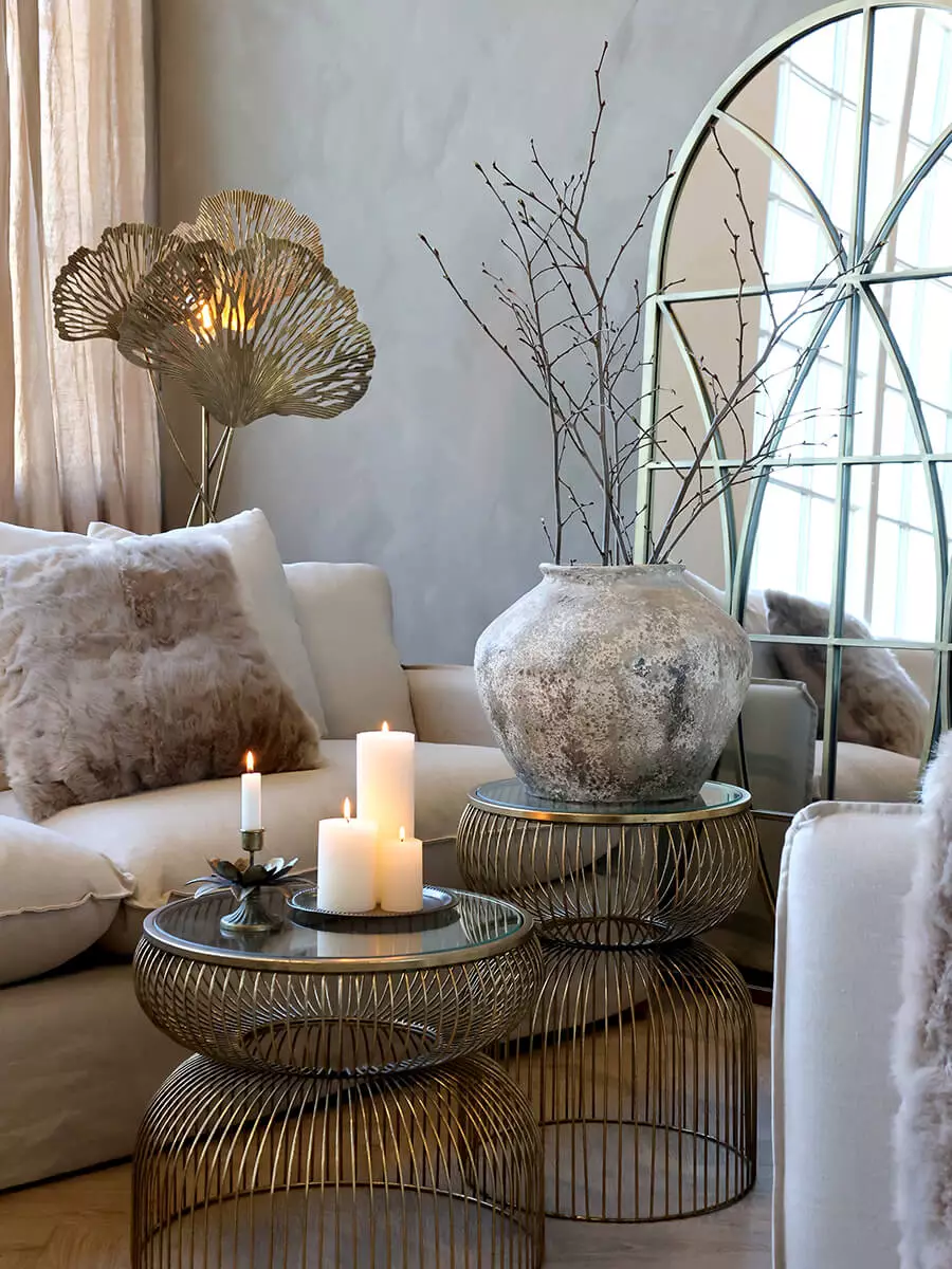 Floor Lamp Gingko leaves pattern 3 Floor lamp ginkgoe leaves metal lamp in brass