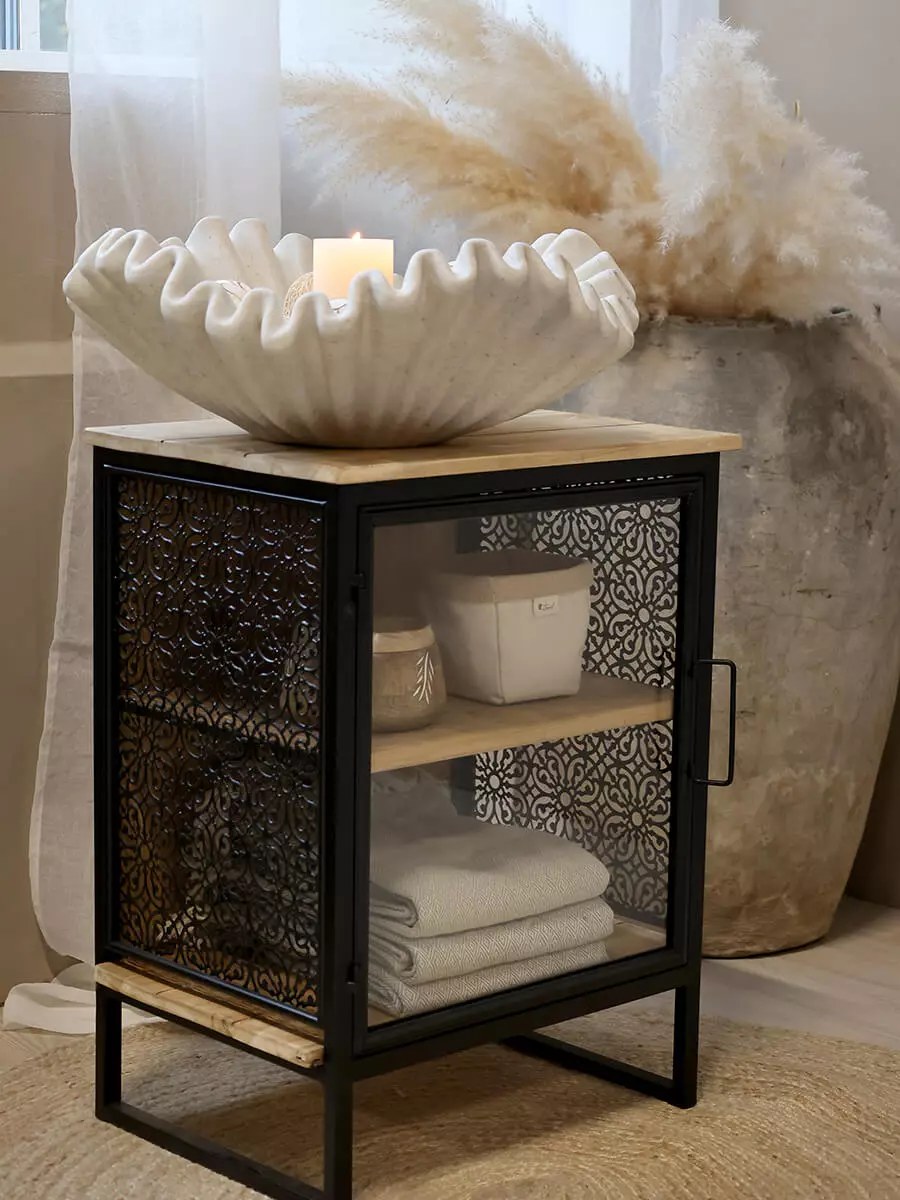 Aufbewahrungseinheit mit 2 Regalen 2 Schrank mit 2 Einlegeböden - Chic Antique