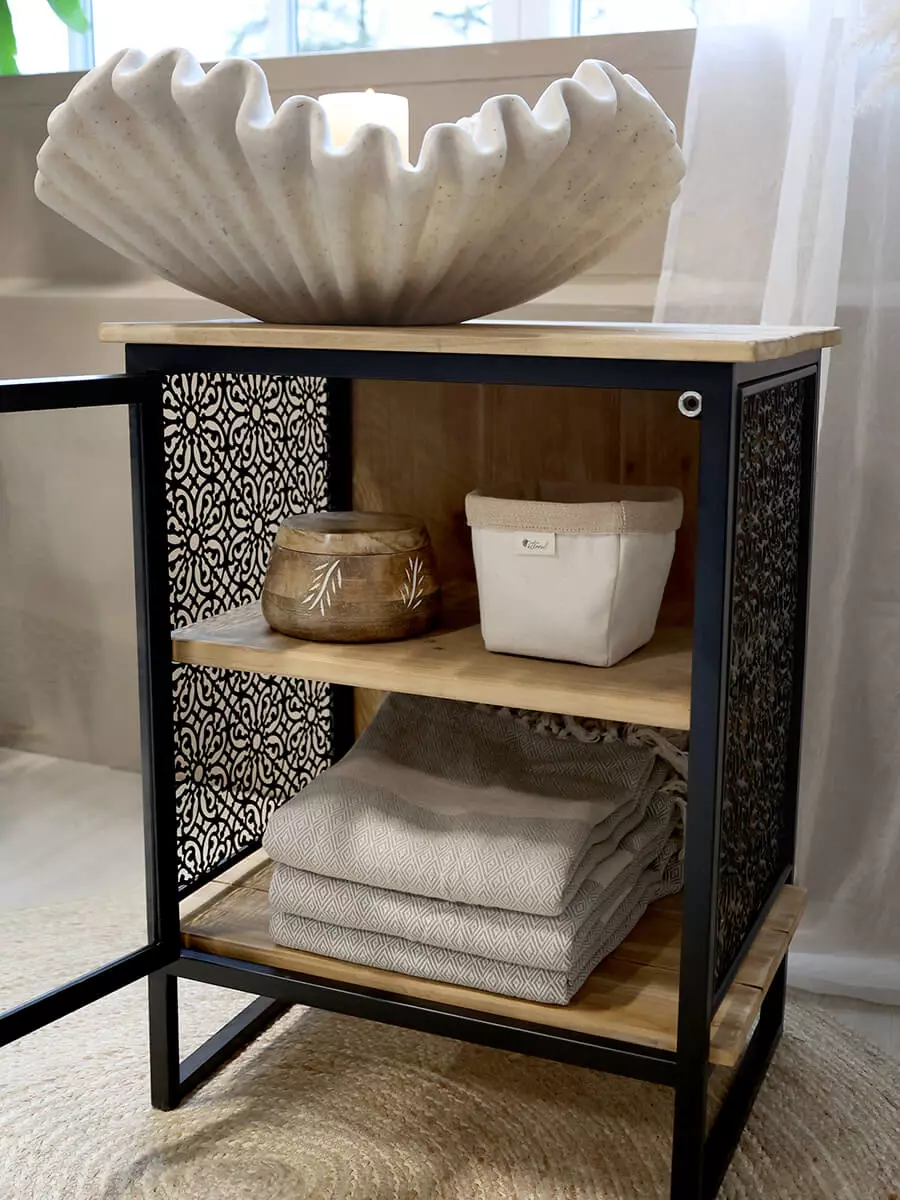 Aufbewahrungseinheit mit 2 Regalen 3 Schrank mit 2 Einlegeböden - Chic Antique