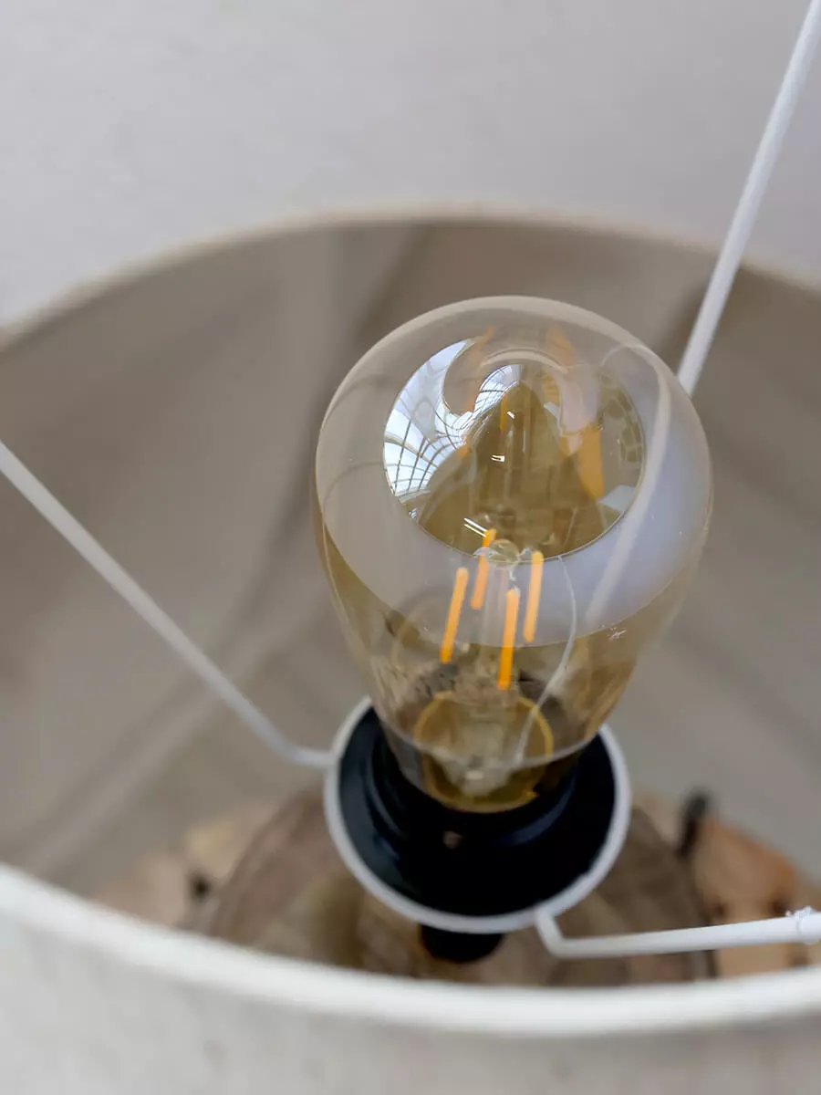 Lampă de masă cu bază din lemn 7 Table Lamp with wooden base - imagine 7