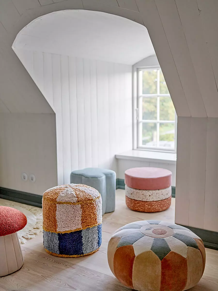 Agnes Katoenen Poef 2 Agnes Cotton Pouf - Afbeelding 2