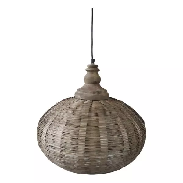 Hängeleuchte aus geflochtenem Rattan