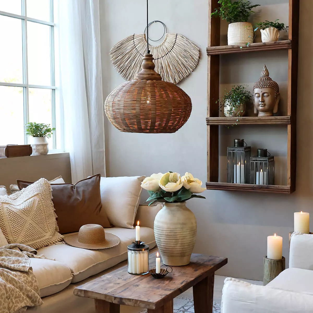Hängeleuchte aus geflochtenem Rattan 2 Pendant Lamp in wickered rattan - Bild 2