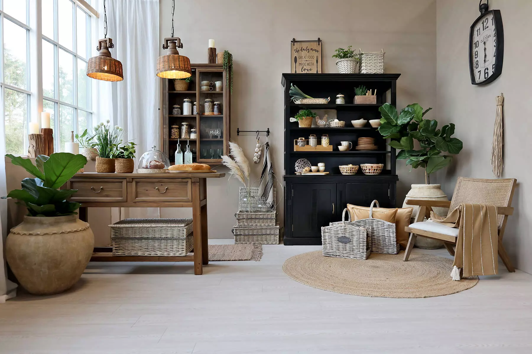 Hängeleuchte aus geflochtenem Rattan 4 Pendant Lamp in wickered rattan - Bild 4