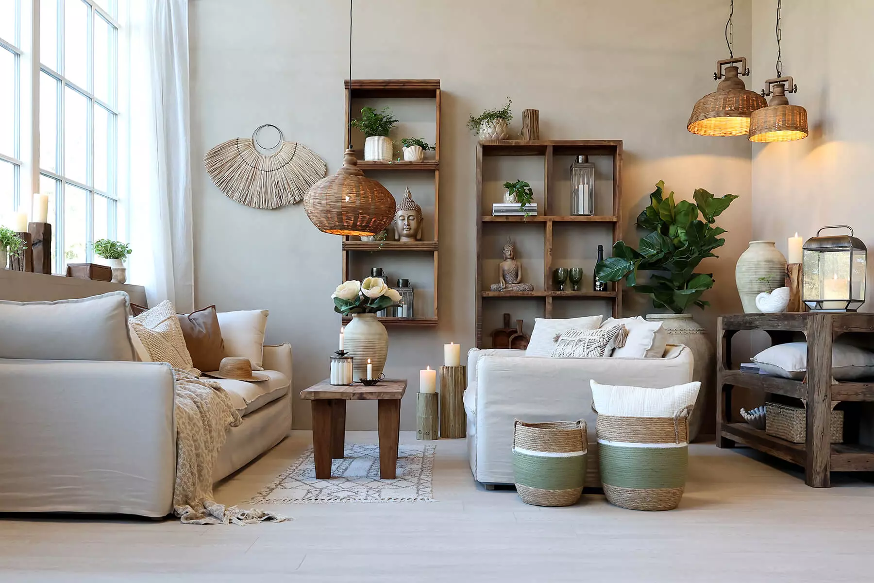 Hängeleuchte aus geflochtenem Rattan 5 Pendant Lamp in wickered rattan - Bild 5