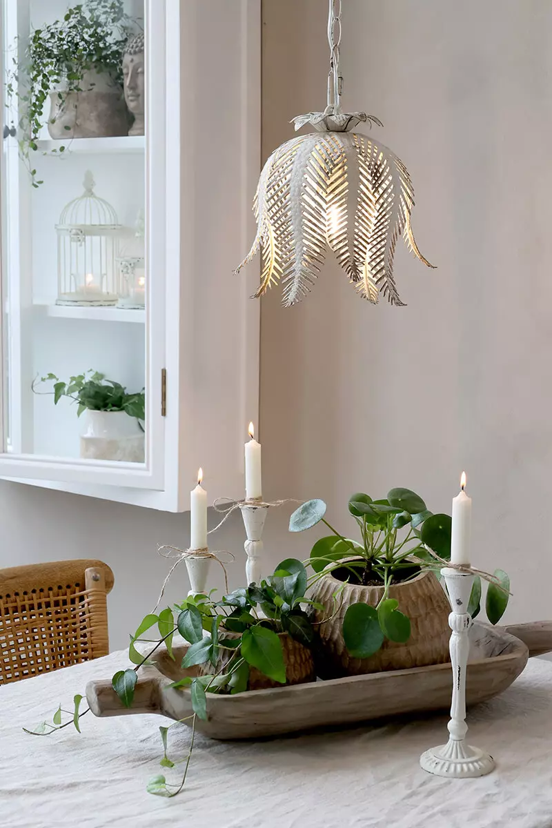 Lampa wisząca w stylu vintage z listkami 3 Vintage Pendant Lamp w leaves - obrazek 3