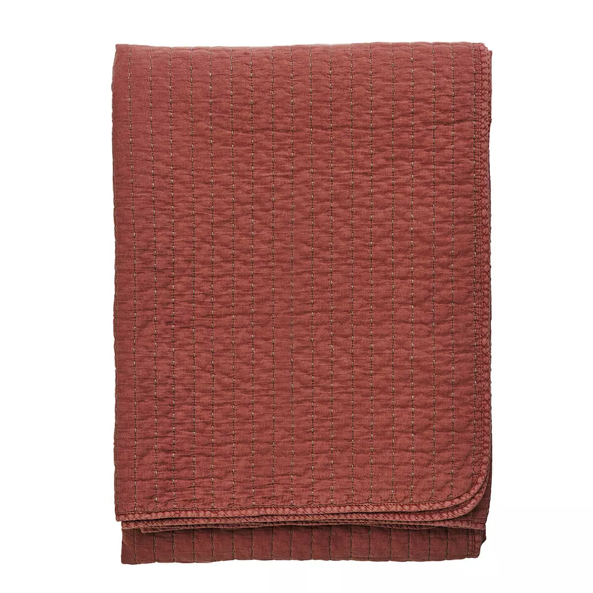 Prešita bombažna posteljna prevleka - opeka 1 Prešita bombažna posteljna prevleka - opeka