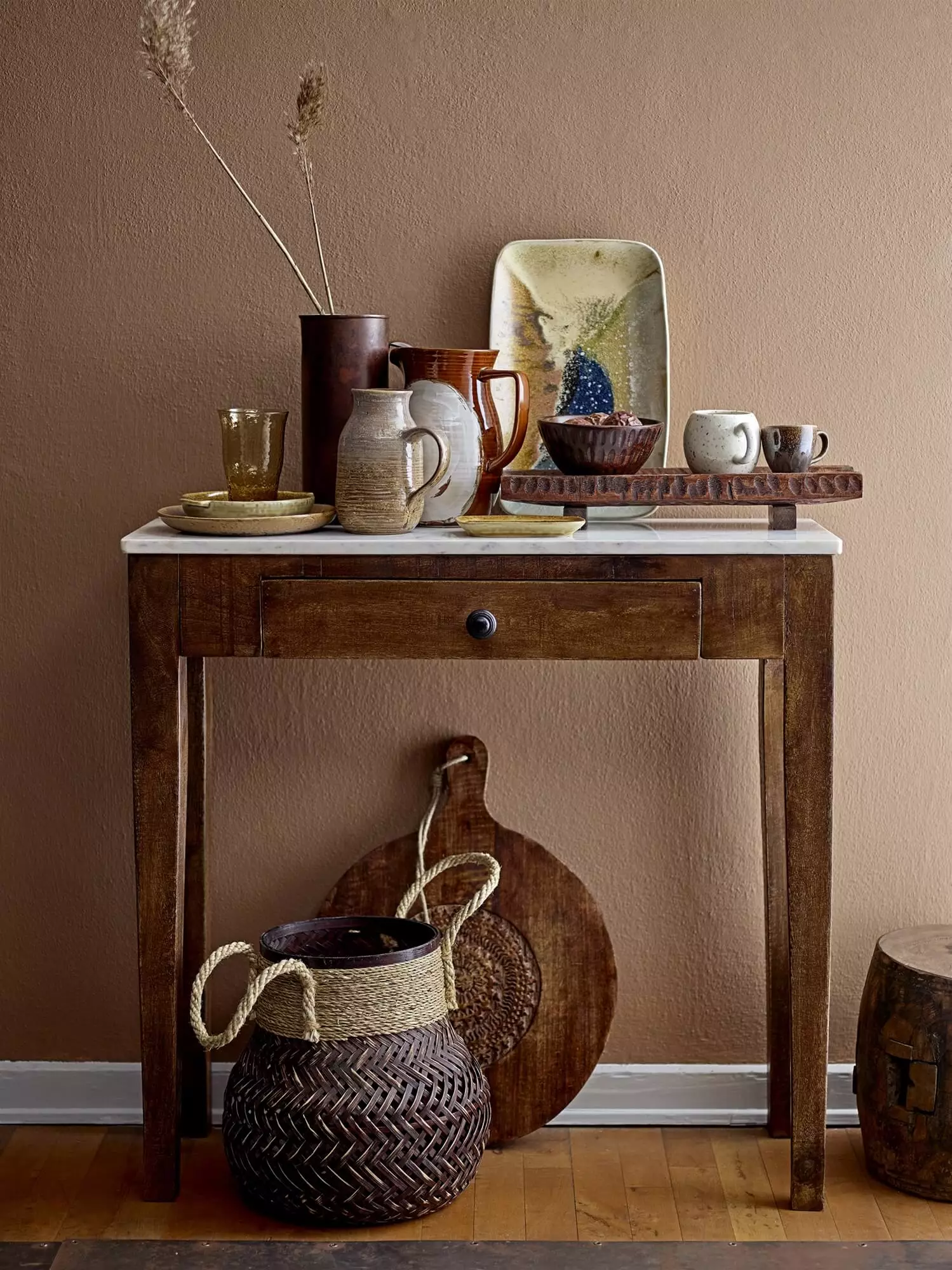 Brown Marble Sidetable