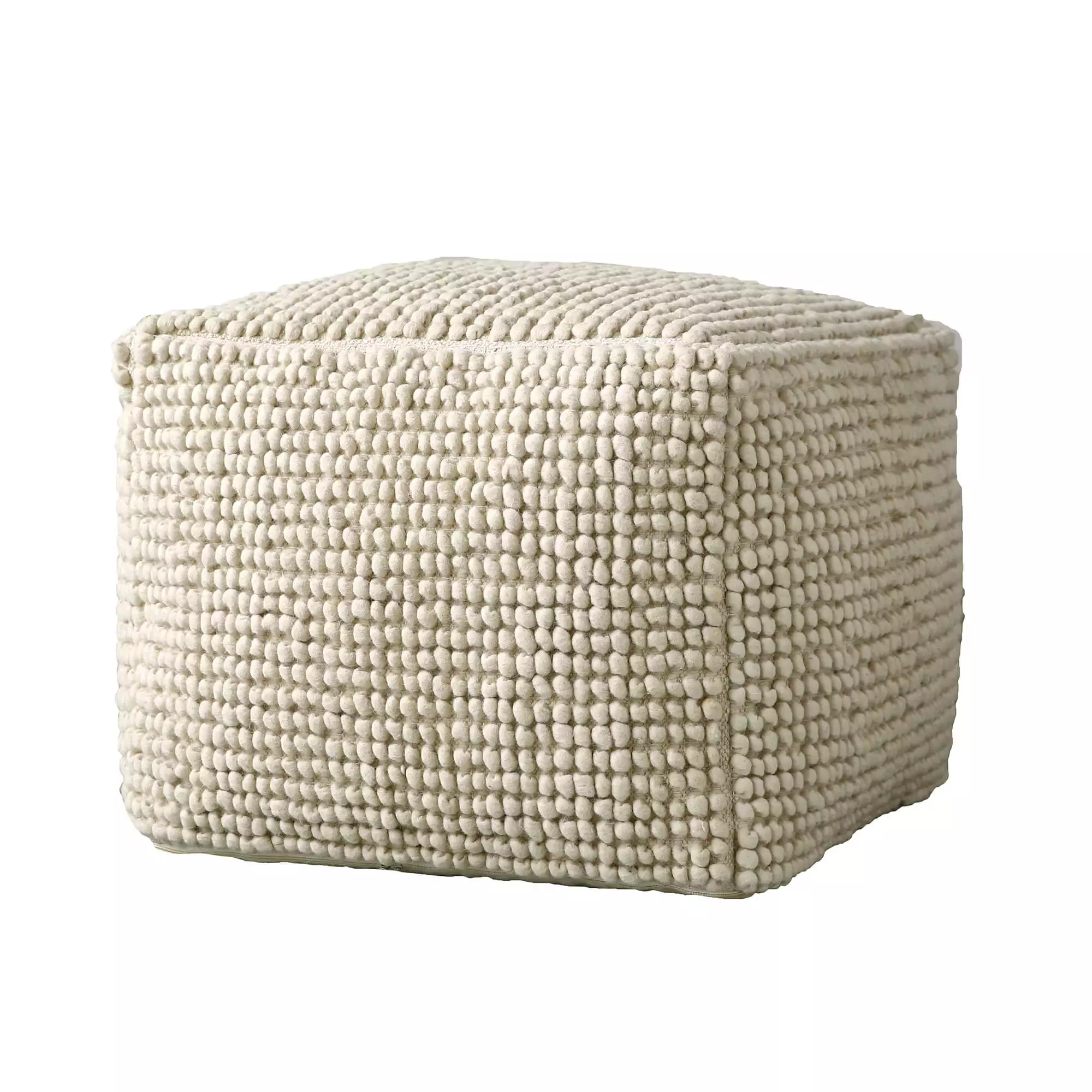 Wool pouf nature