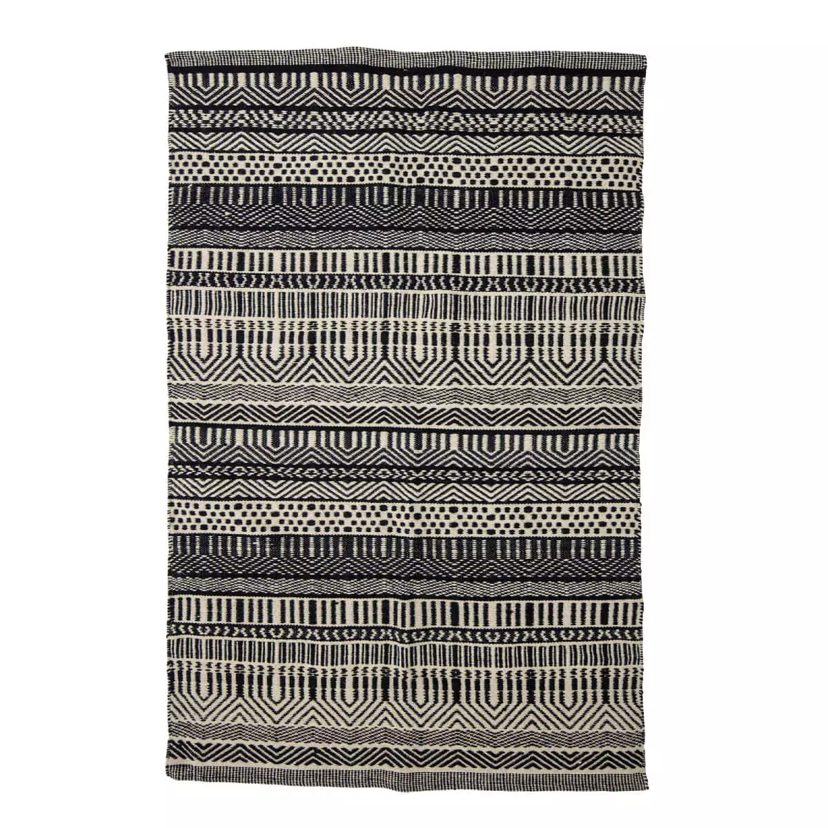 Vlněný koberec s černým vzorem