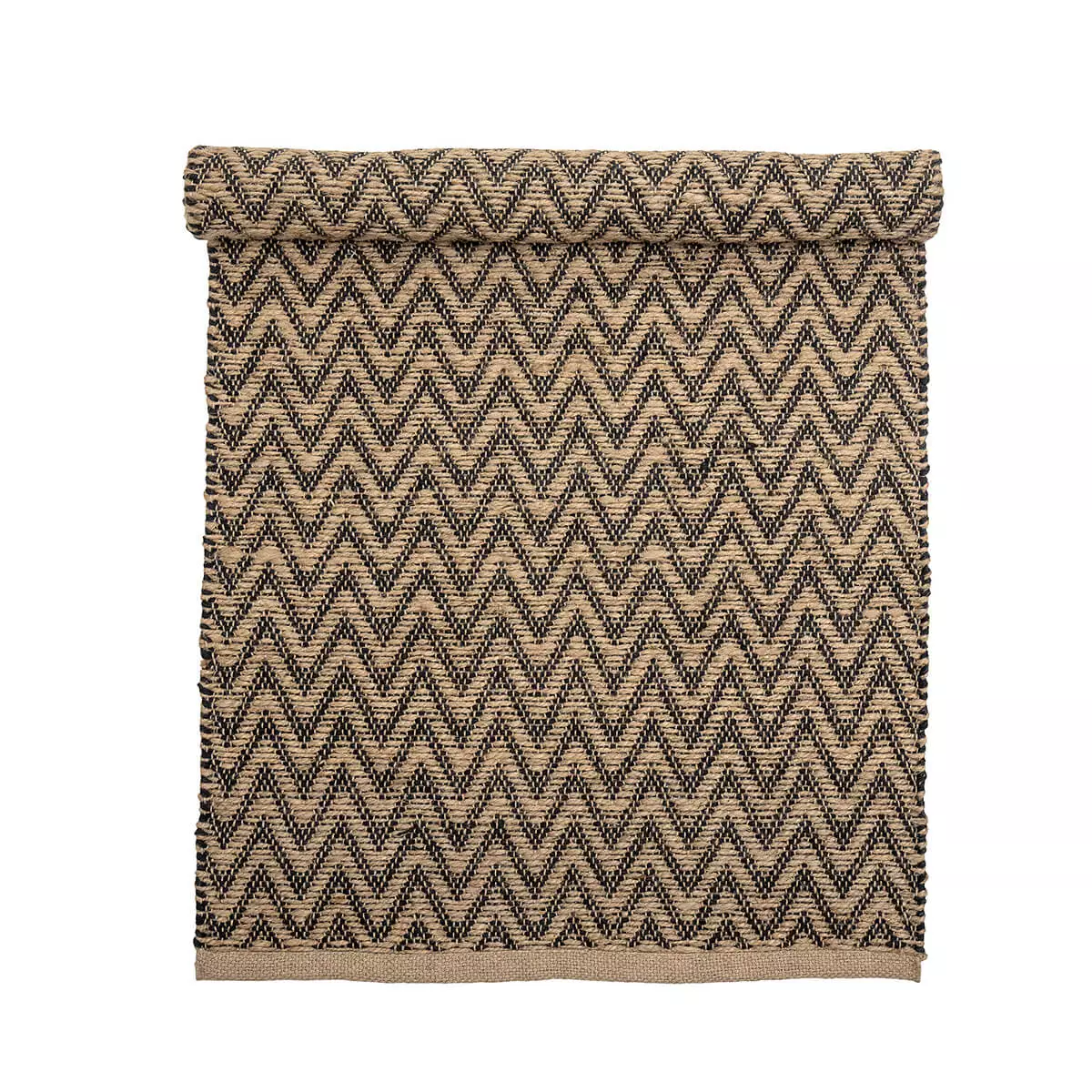 Jutový koberec přírodní černý vzor 70x140 cm