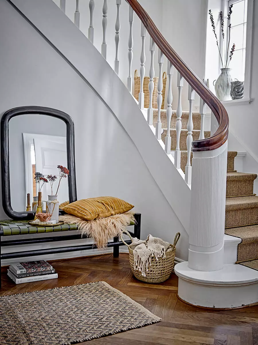 Jutový koberec přírodní černý vzor 70x140 cm