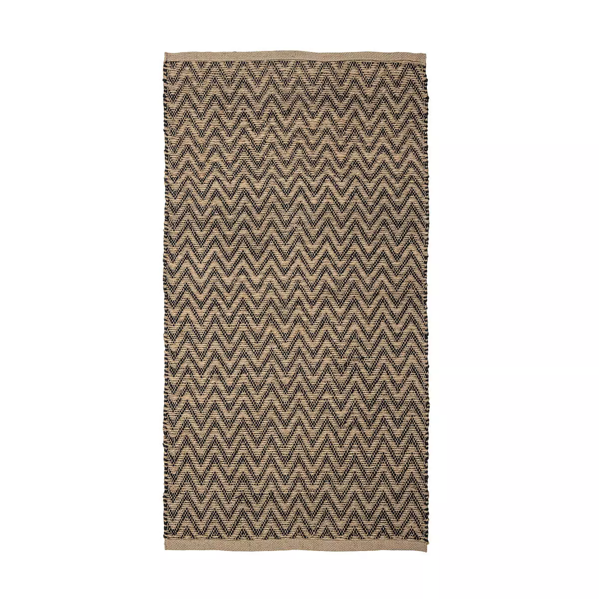 Jutový koberec přírodní černý vzor 70x140 cm