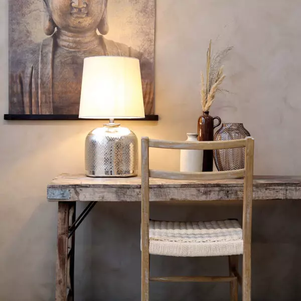 Stolní lampa ze rtuťového skla