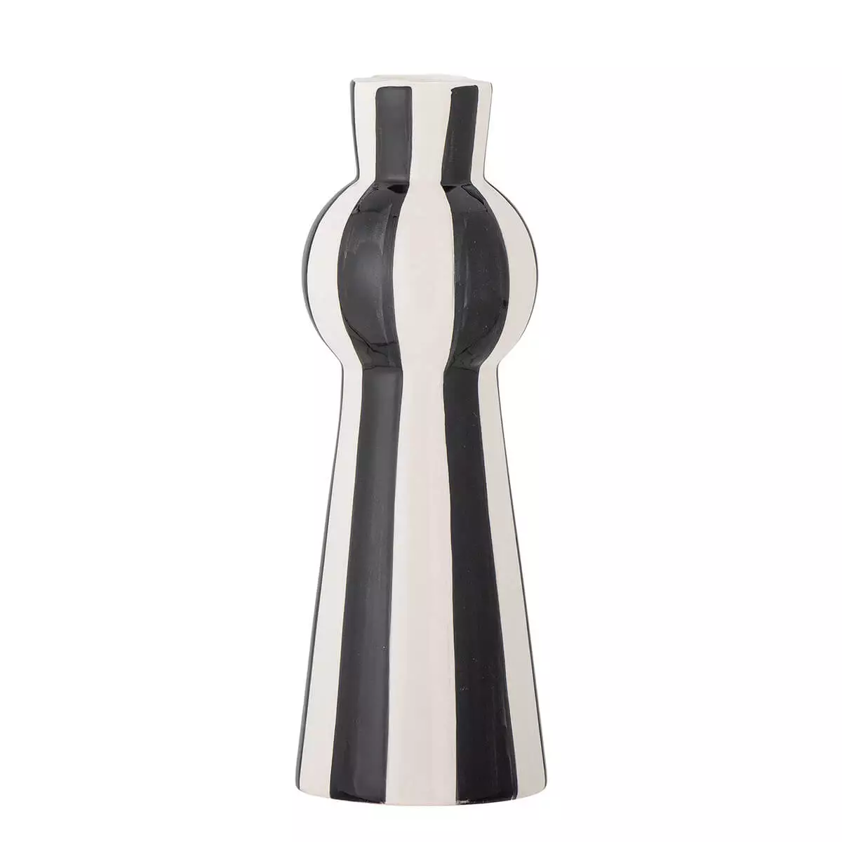 Black and white candlestick - ceramics