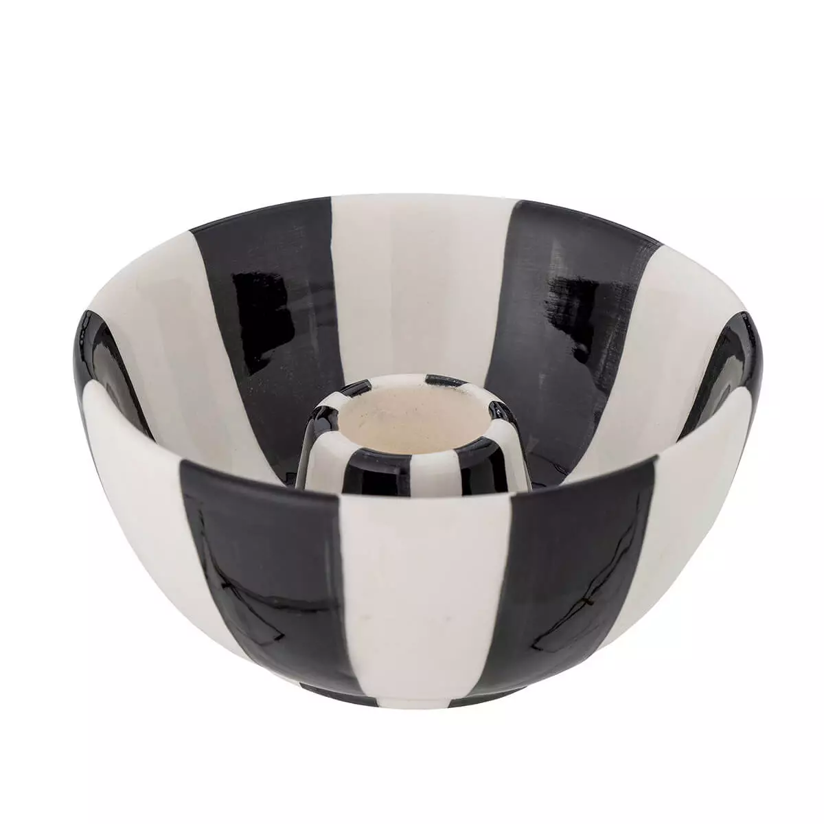Black and white striped candlestick