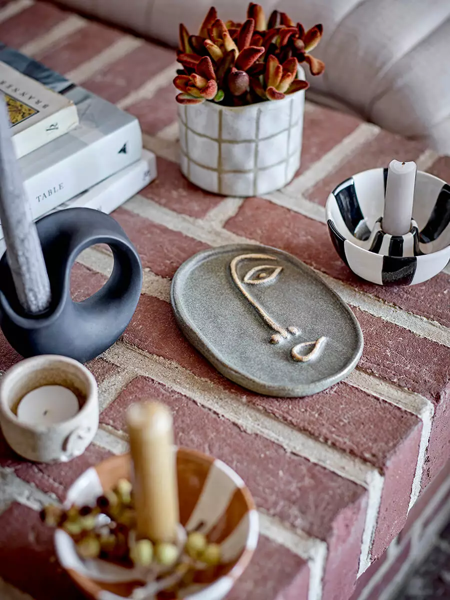 Black and white striped candlestick