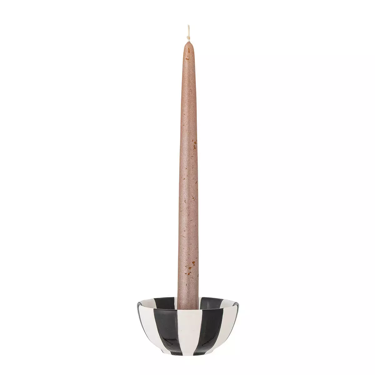 Black and white striped candlestick