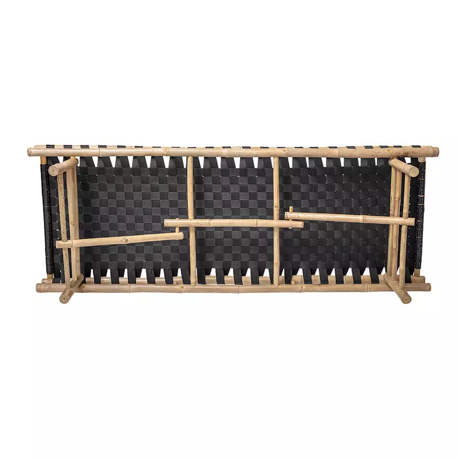 Denní postel, černá, bambus