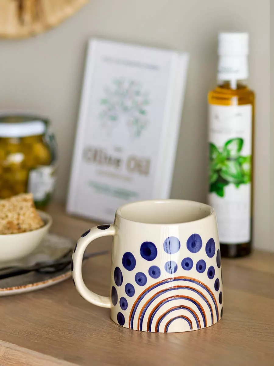 Hrnek, modrý, kamenina