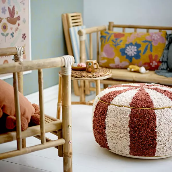 Pouf, Red, Cotton