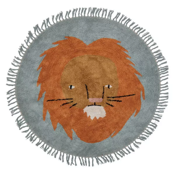 Kulatý koberec, modrý, bavlna