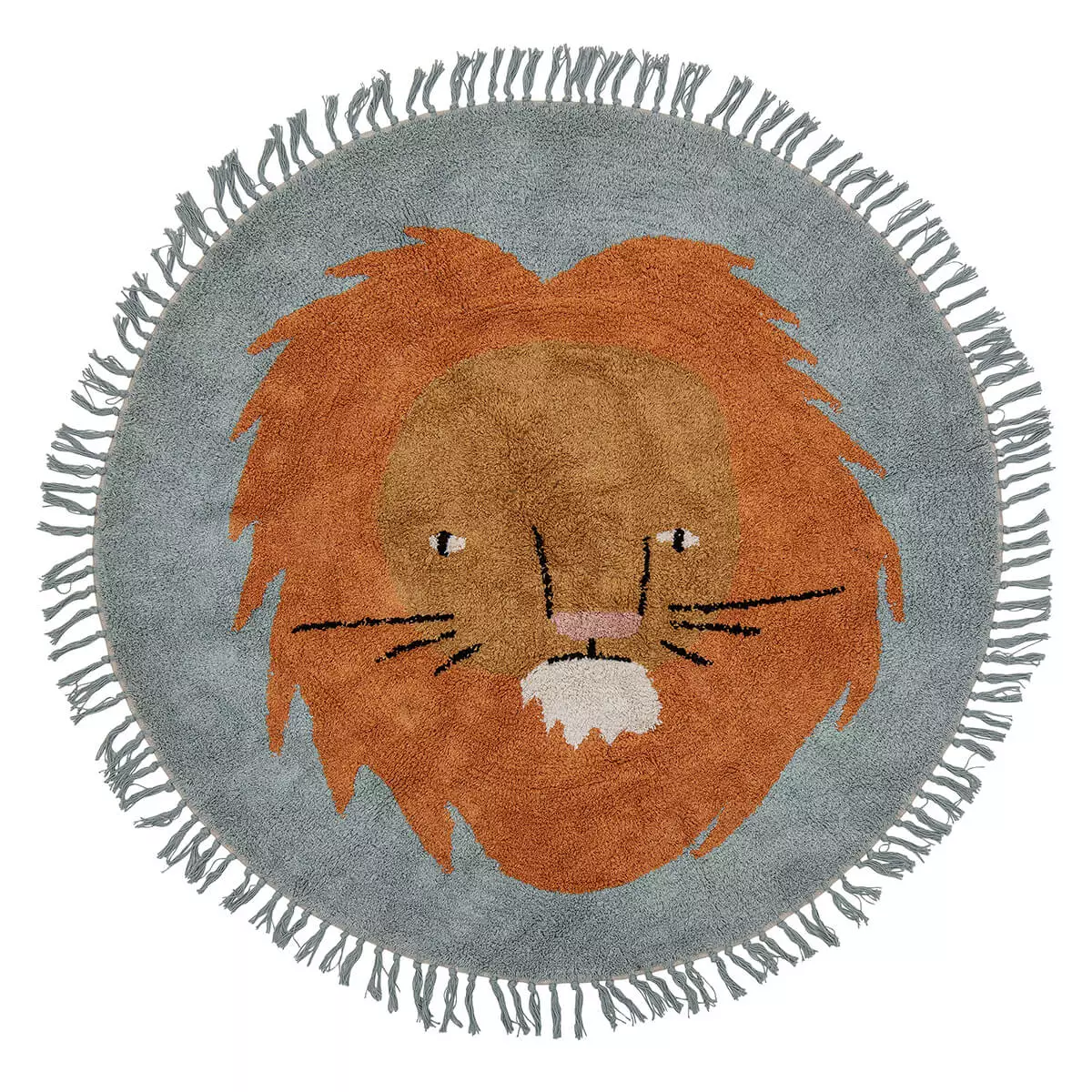 Kulatý koberec, modrý, bavlna