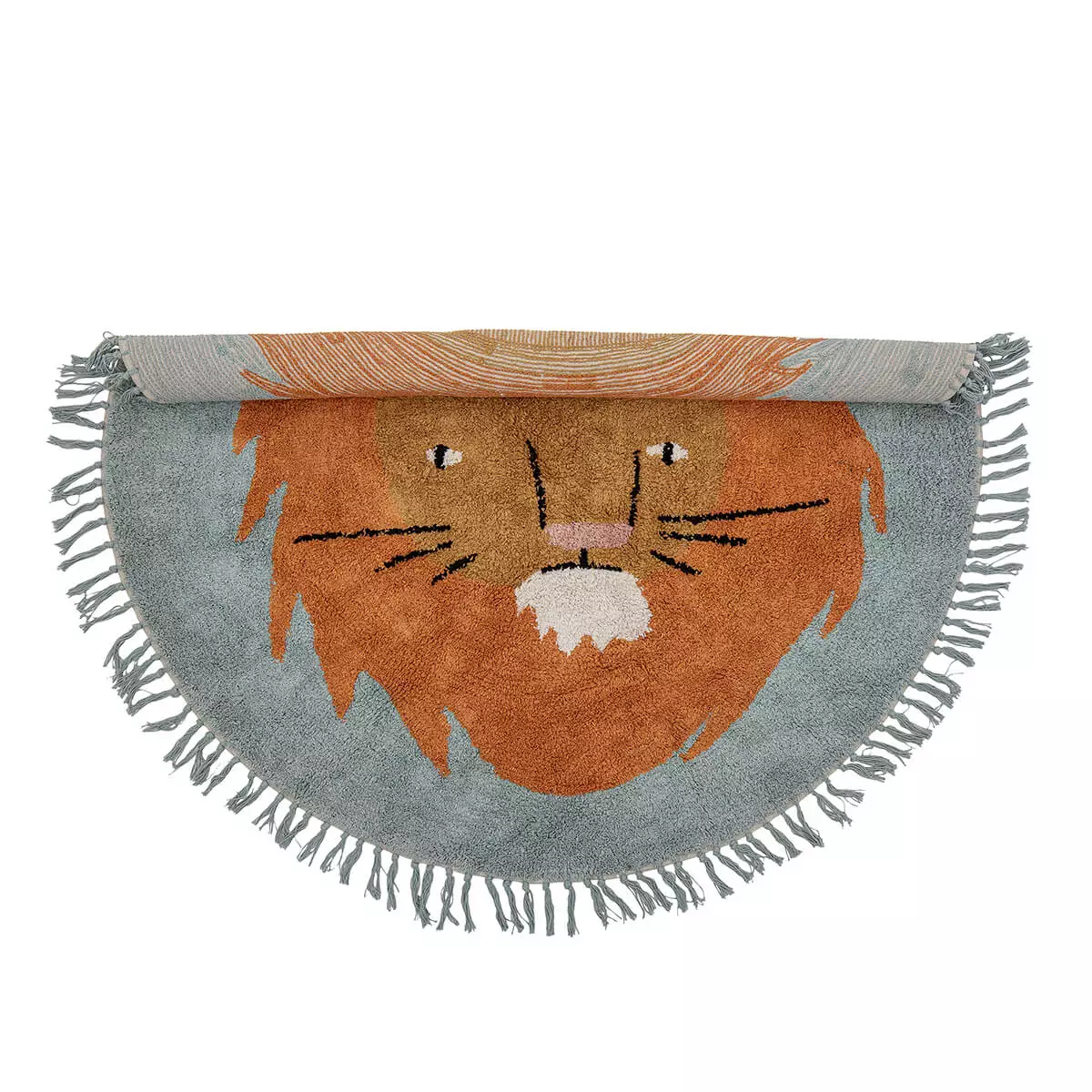 Kulatý koberec, modrý, bavlna