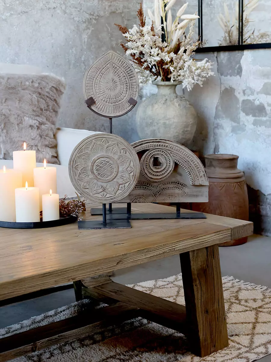 Koberec s marockým vzorem v přírodní barvě