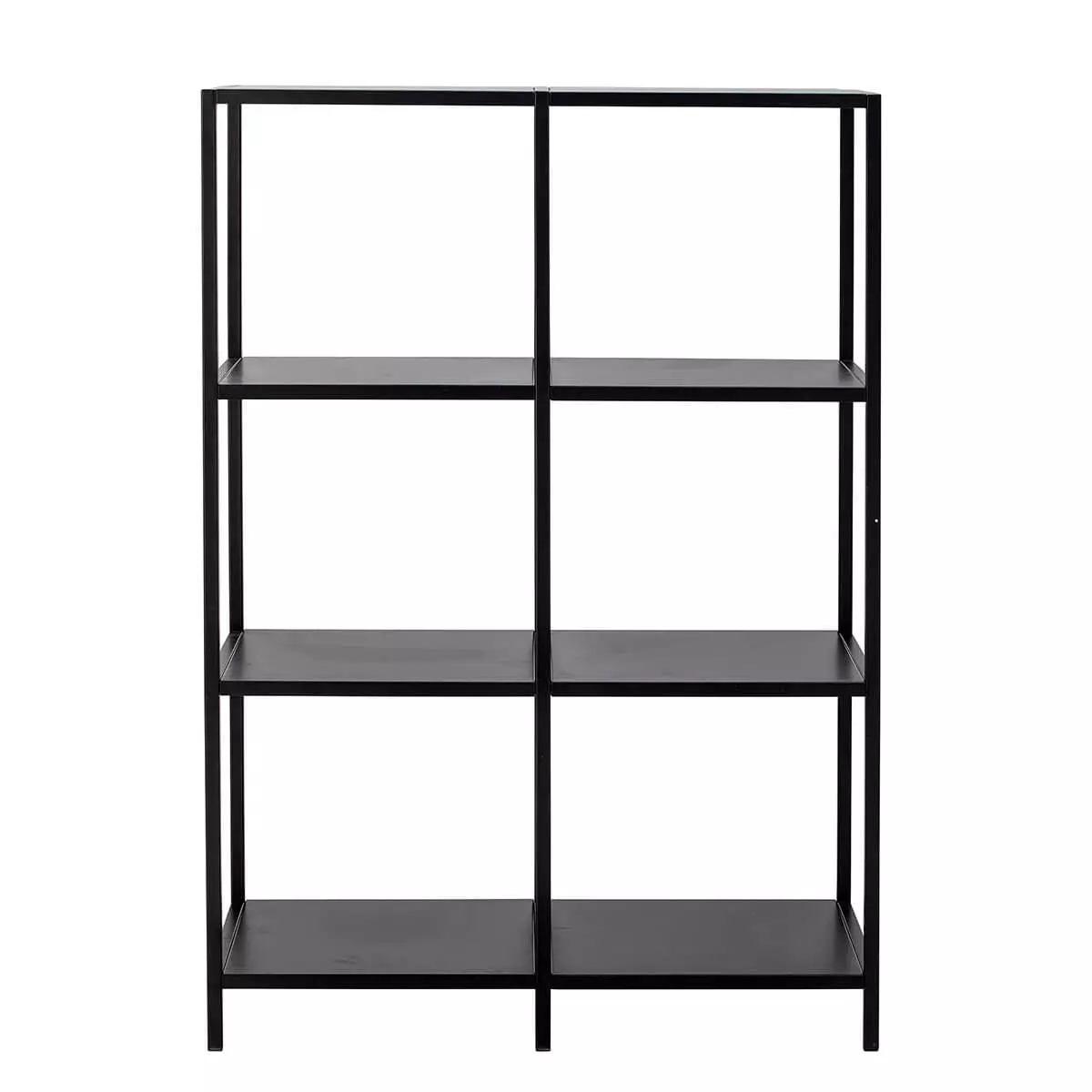 Zwarte metalen boekenkast