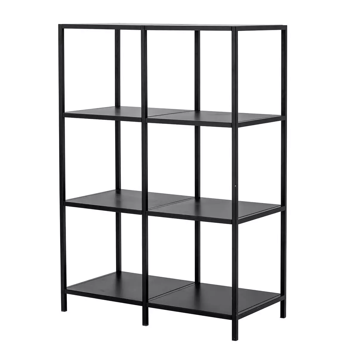 Zwarte metalen boekenkast