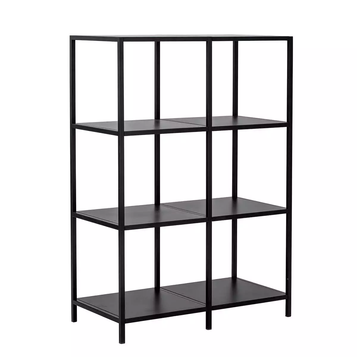 Zwarte metalen boekenkast