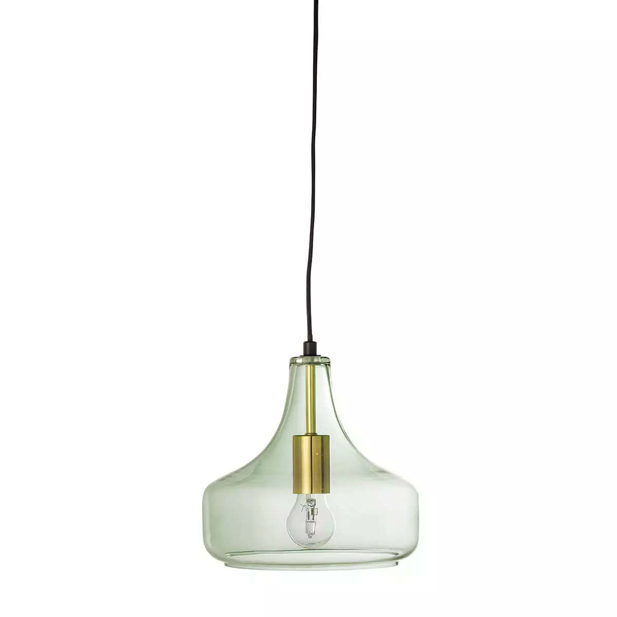 Pendant lamp made of glass in green in Nordic style