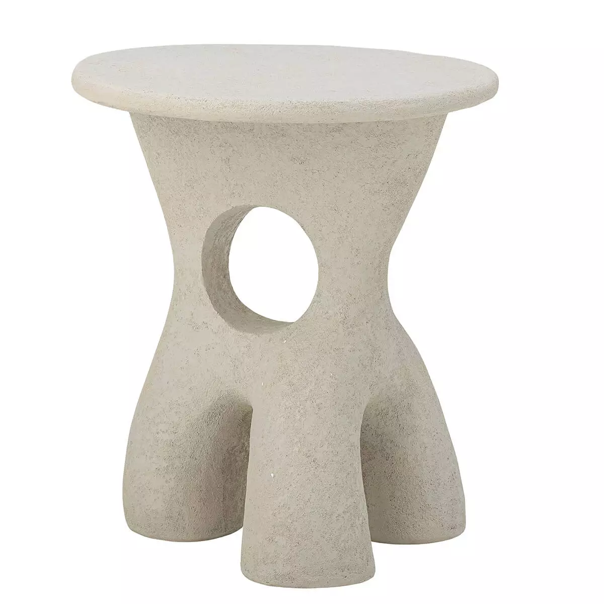 Side table with organic shape in off-white
