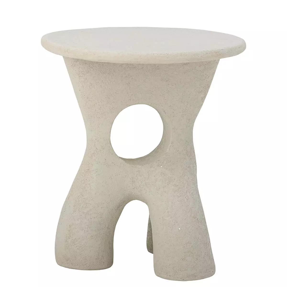 Side table with organic shape in off-white