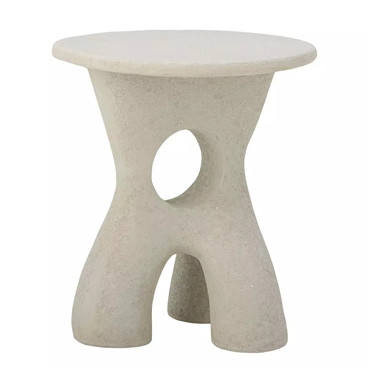 Side table with organic shape in off-white