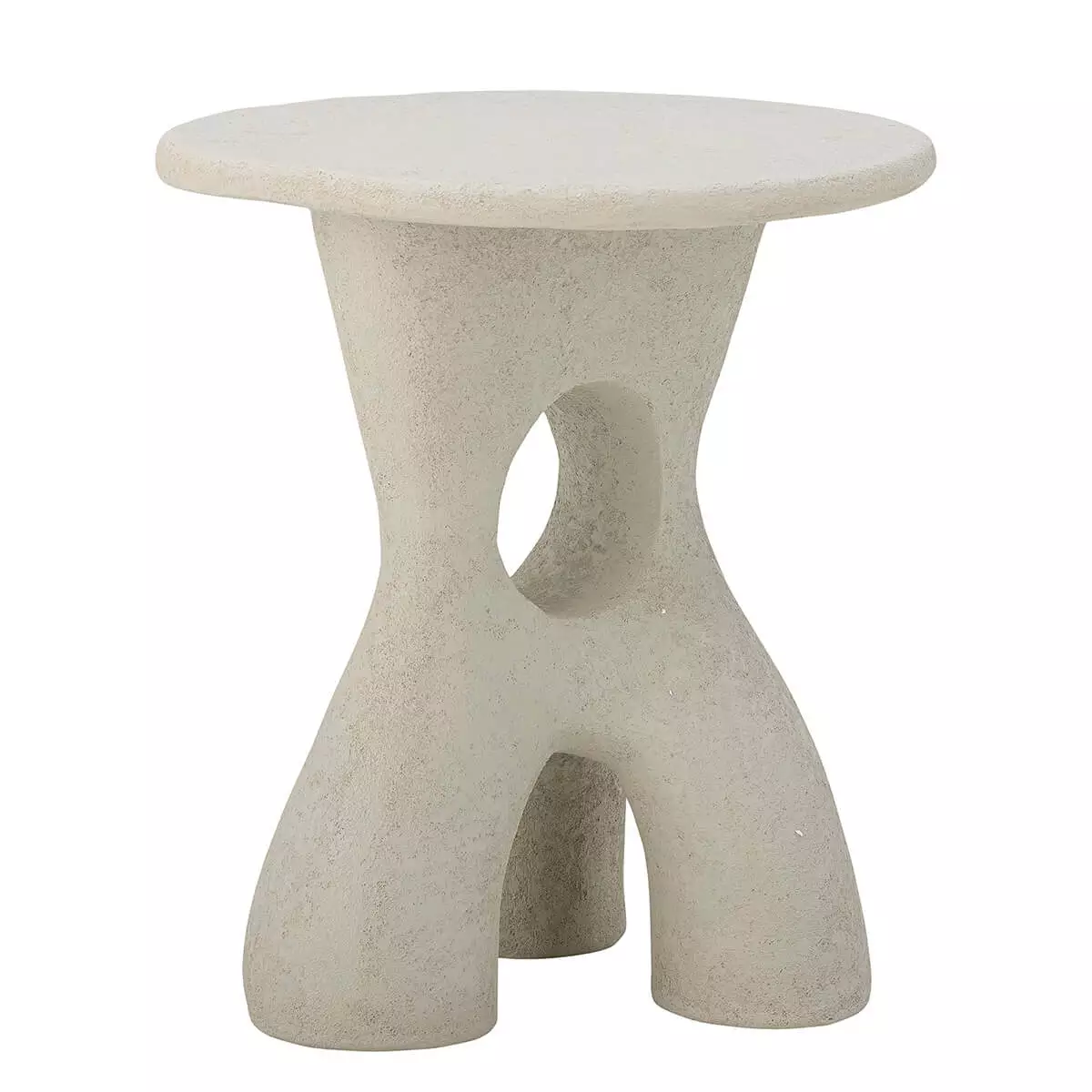 Side table with organic shape in off-white