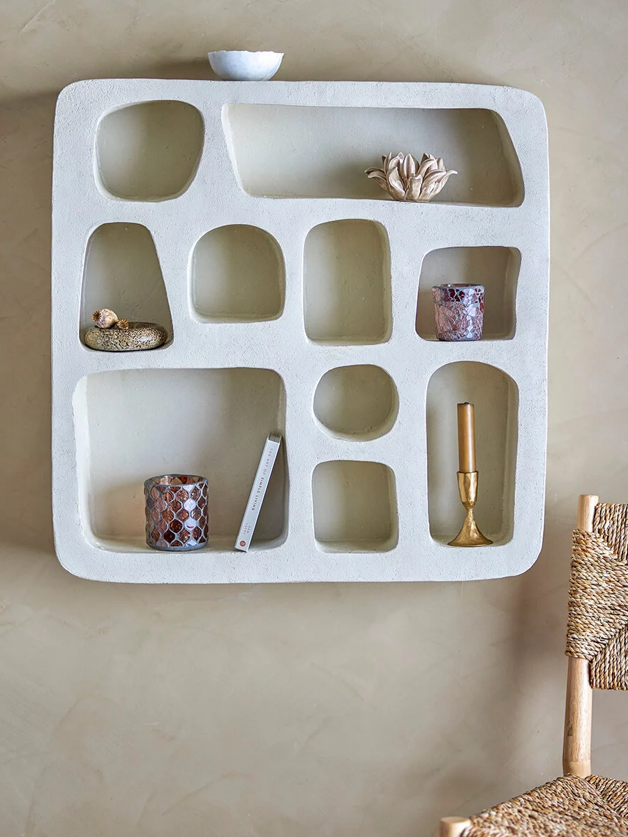 Table shelf in natural colour with organic shape