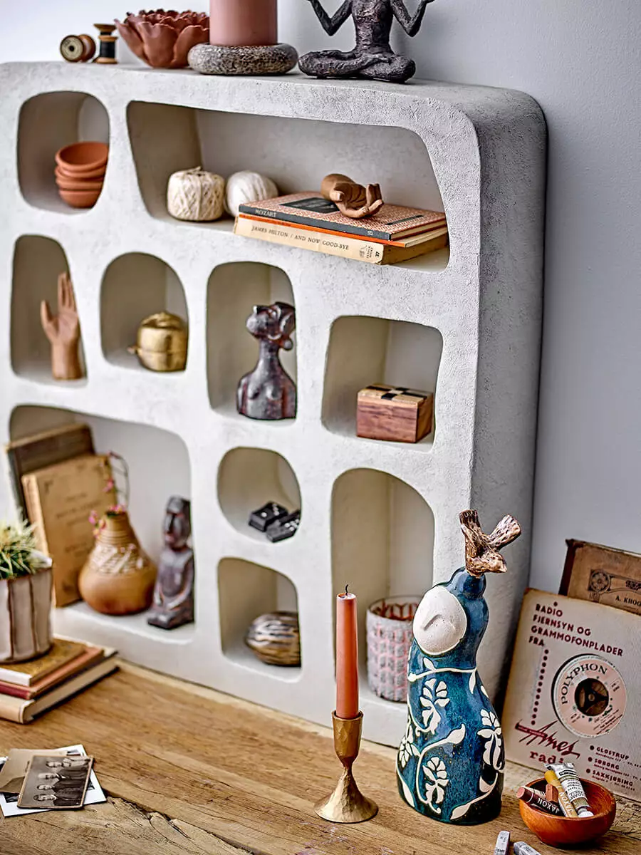 Table shelf in natural colour with organic shape