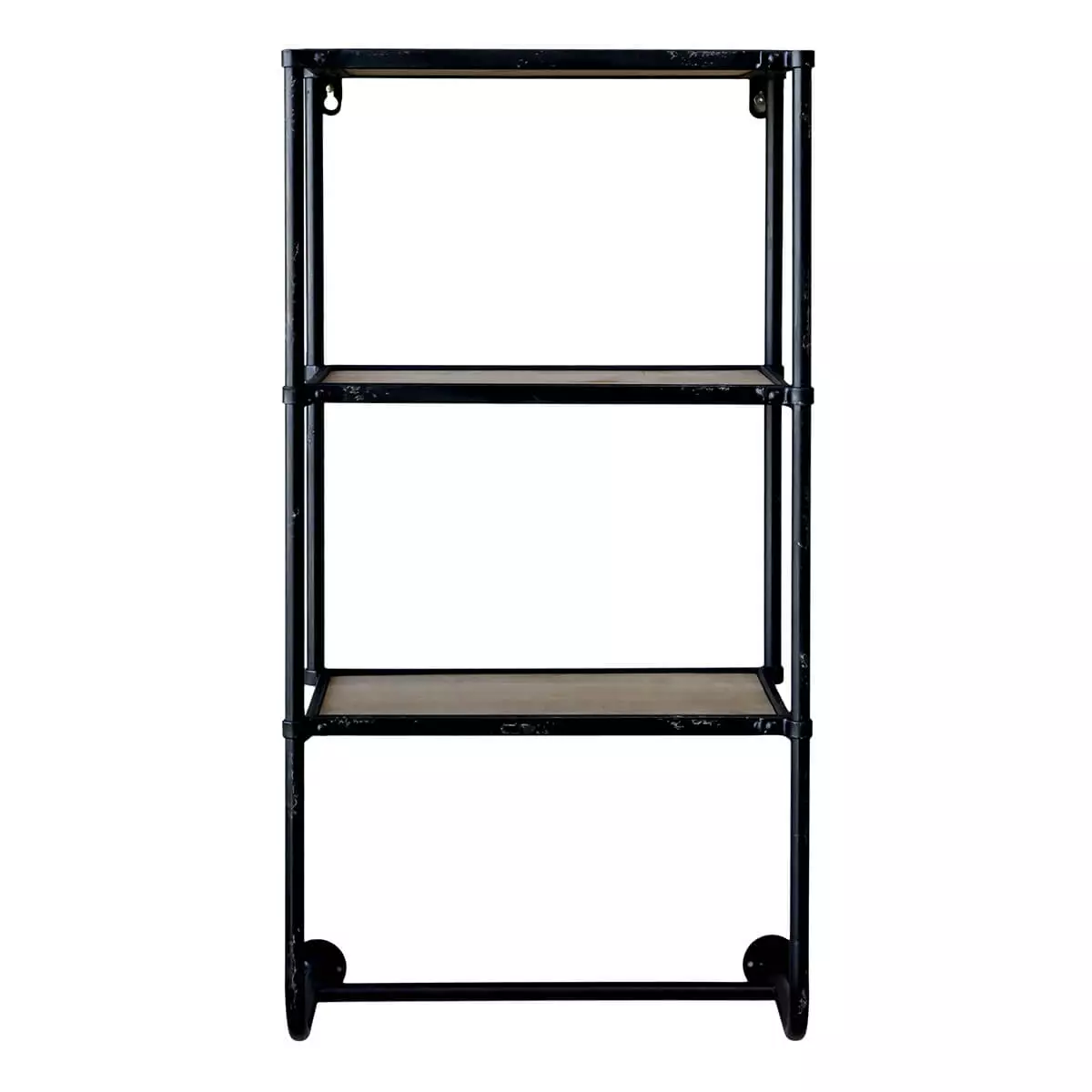 Black metal wall shelf