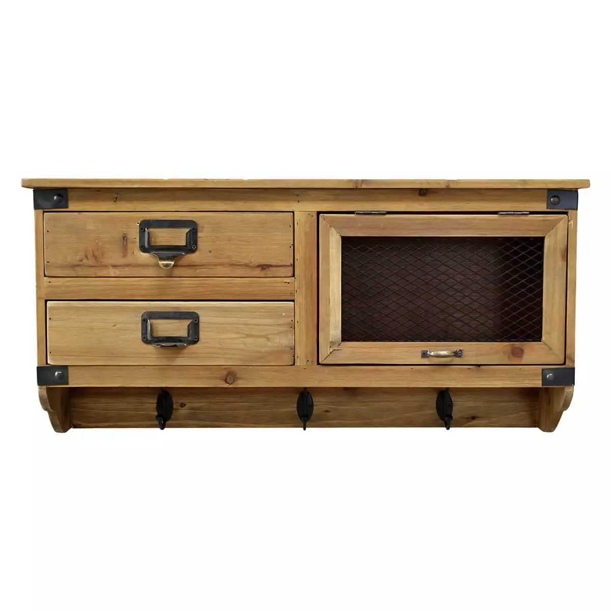 Shelf with two drawers made of firwood - Chic Antique