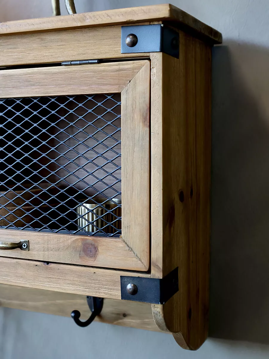 Shelf with two drawers made of firwood - Chic Antique