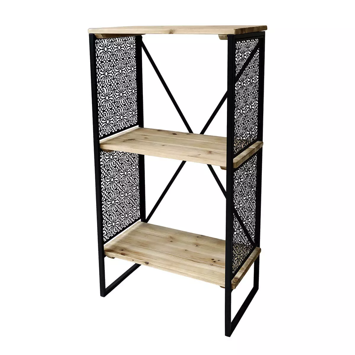 Rek met 2 legplanken - Chic Antiek