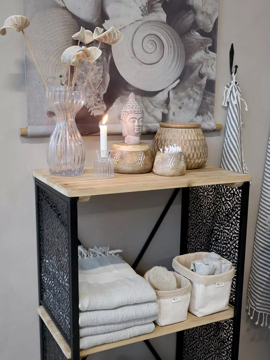 Rek met 2 legplanken - Chic Antiek