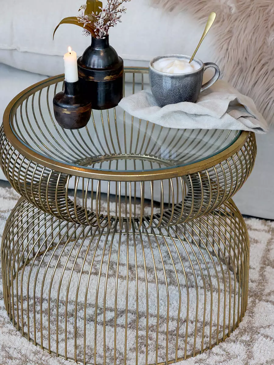 Bijzettafel met glazen blad