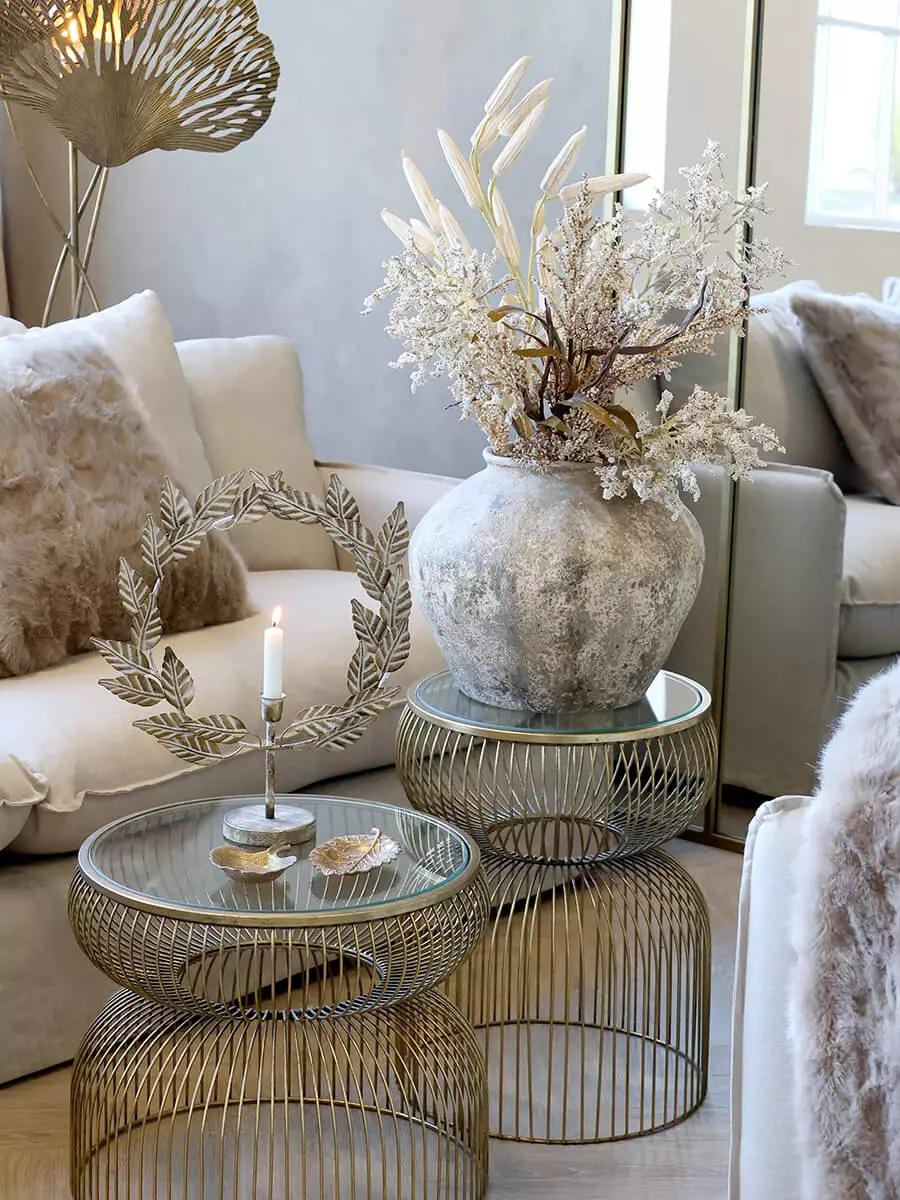 Bijzettafel met glazen blad